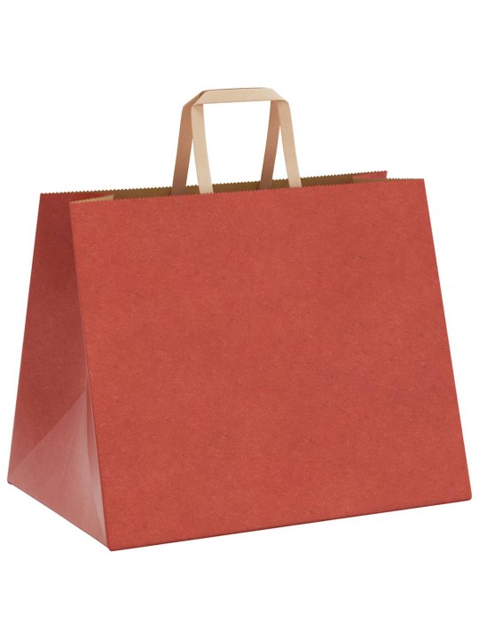 Paperikassit 250 kpl kahvoilla punainen 32x22x24 cm