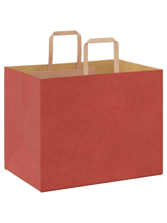Paperikassit 250 kpl kahvoilla punainen 32x22x24 cm
