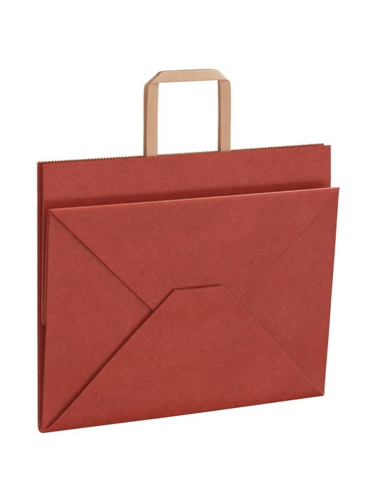 Paperikassit 250 kpl kahvoilla punainen 32x22x24 cm