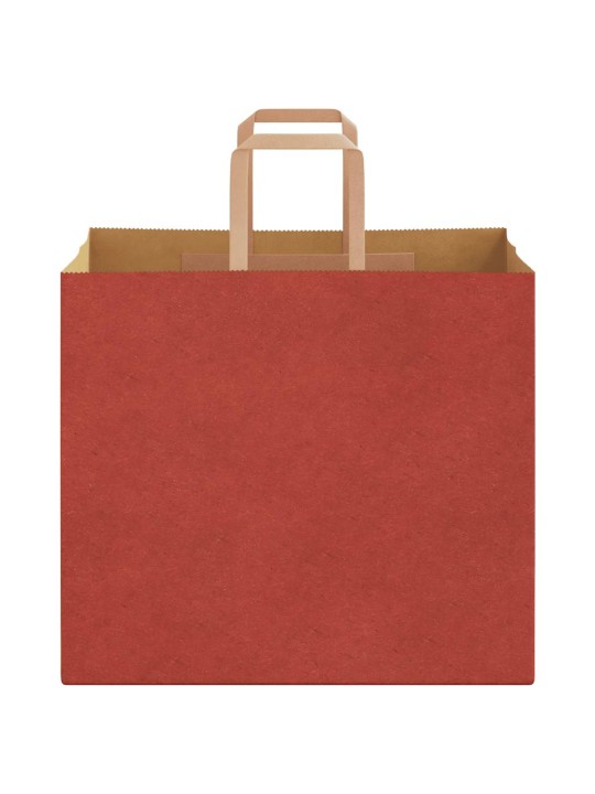 Paperikassit 250 kpl kahvoilla punainen 32x22x28 cm