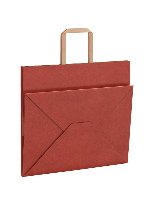 Paperikassit 250 kpl kahvoilla punainen 32x22x28 cm