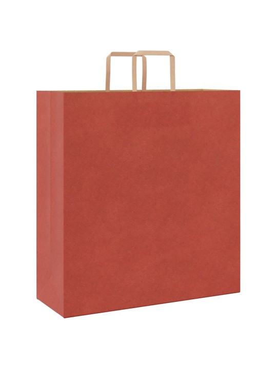 Paperikassit 250 kpl kahvoilla punainen 45x17x48 cm
