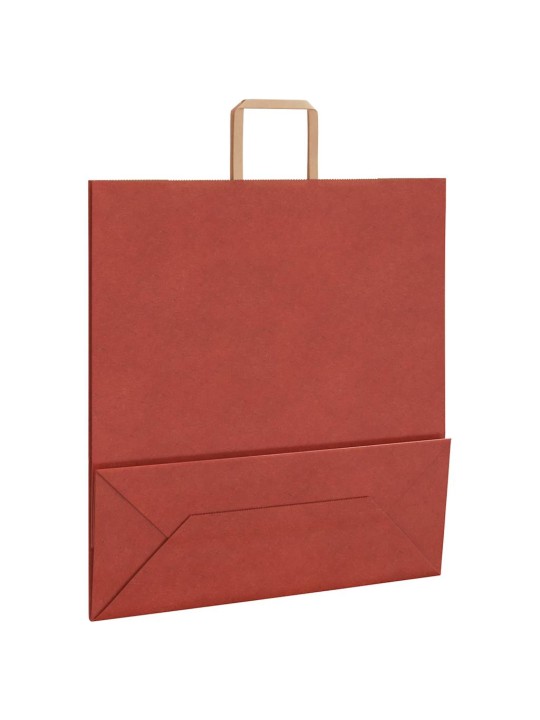 Paperikassit 250 kpl kahvoilla punainen 45x17x48 cm