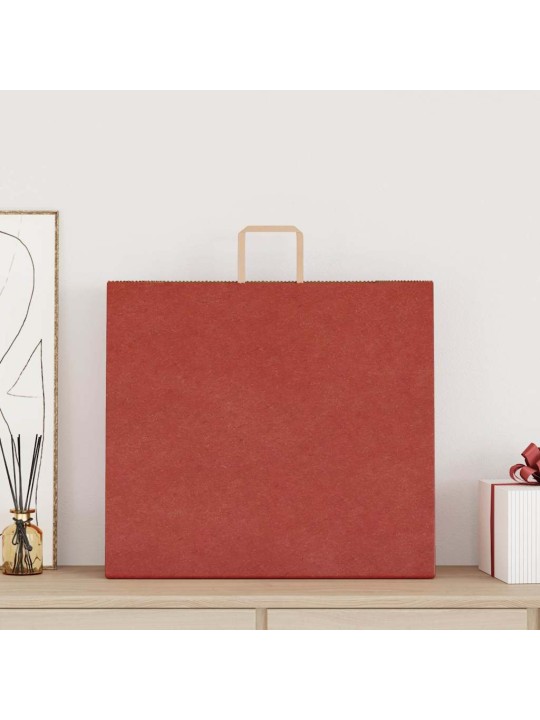 Paperikassit 250 kpl kahvoilla punainen 54x15x49 cm