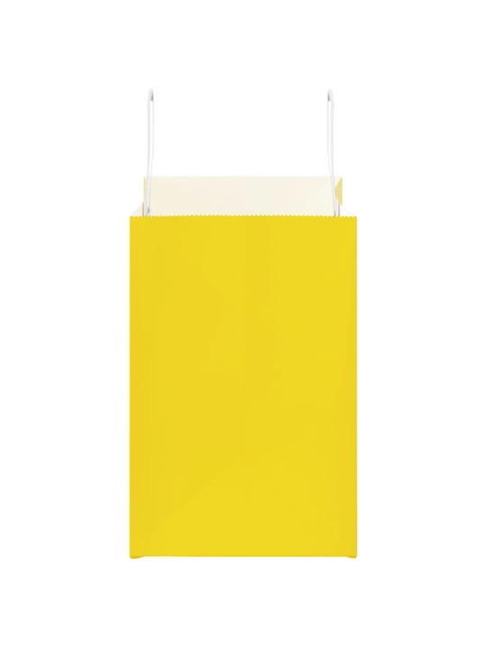 Paperikassit 50 kpl kahvoilla keltainen 26x17x25 cm