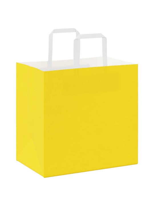 Paperikassit 50 kpl kahvoilla keltainen 26x17x25 cm