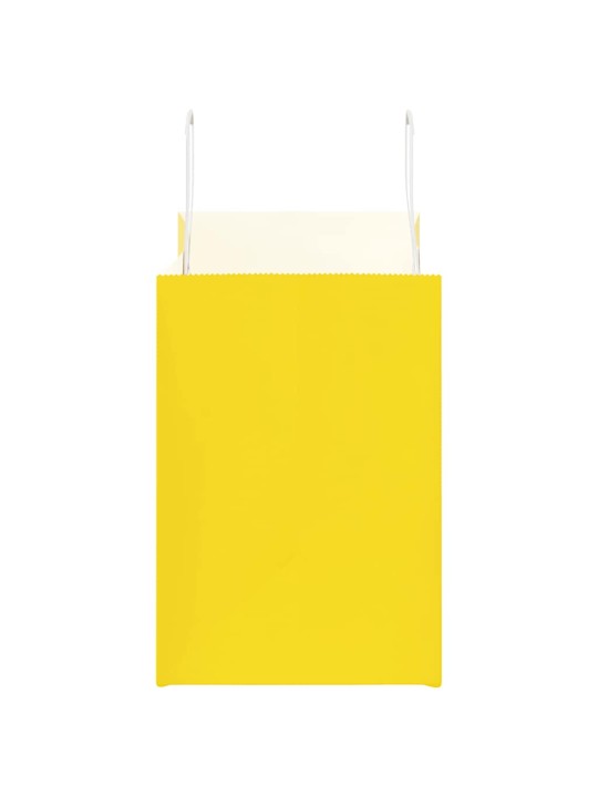 Paperikassit 50 kpl kahvoilla keltainen 32x17x25 cm