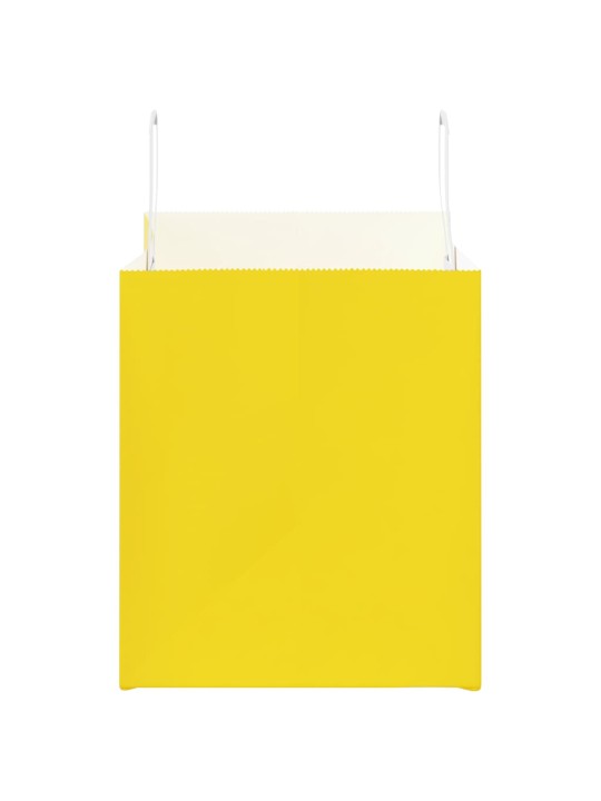 Paperikassit 50 kpl kahvoilla keltainen 32x22x24 cm