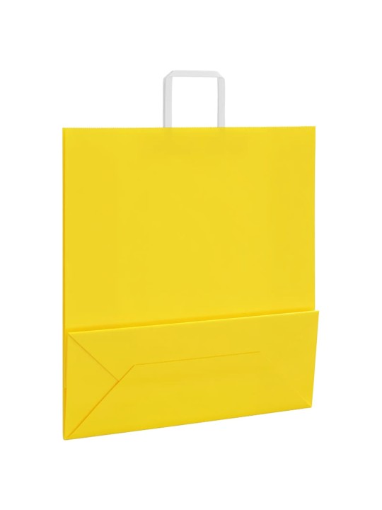 Paperikassit 50 kpl kahvoilla keltainen 45x17x48 cm