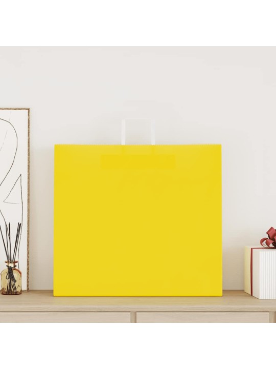 Paperikassit 50 kpl kahvoilla keltainen 54x15x49 cm