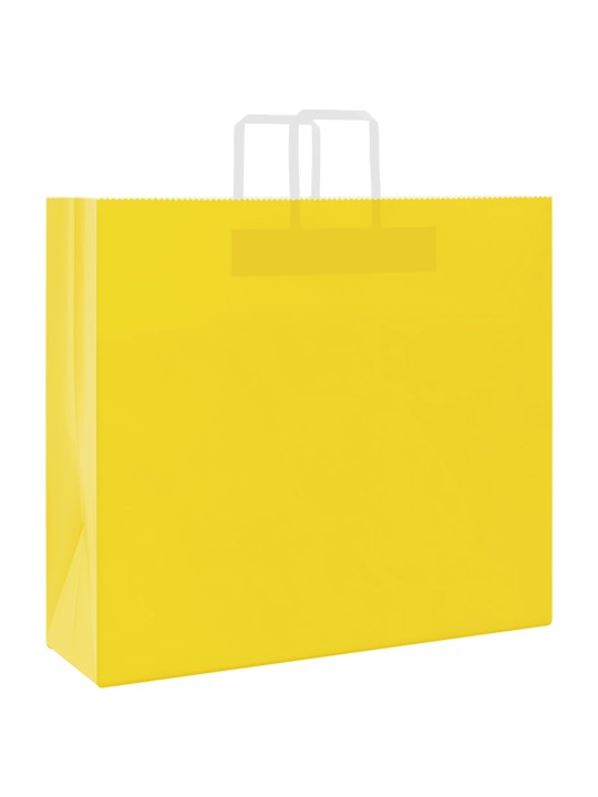 Paperikassit 50 kpl kahvoilla keltainen 54x15x49 cm