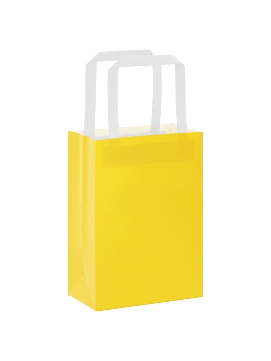 Paperikassit 250 kpl kahvoilla keltainen 15x8x21 cm