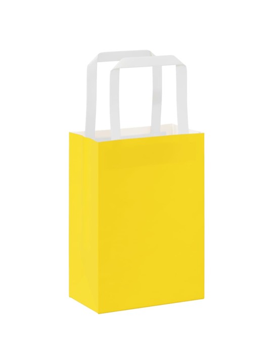Paperikassit 250 kpl kahvoilla keltainen 15x8x21 cm