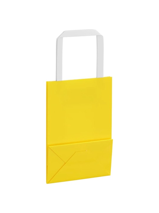 Paperikassit 250 kpl kahvoilla keltainen 15x8x21 cm