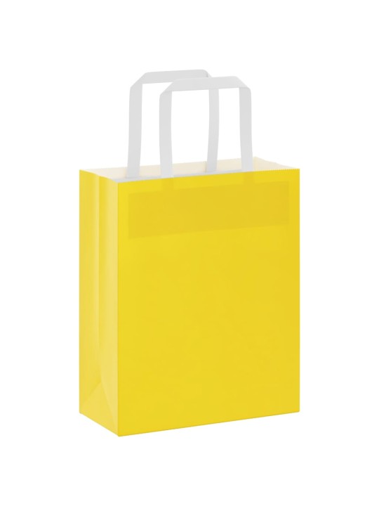 Paperikassit 250 kpl kahvoilla keltainen 18x8x22 cm