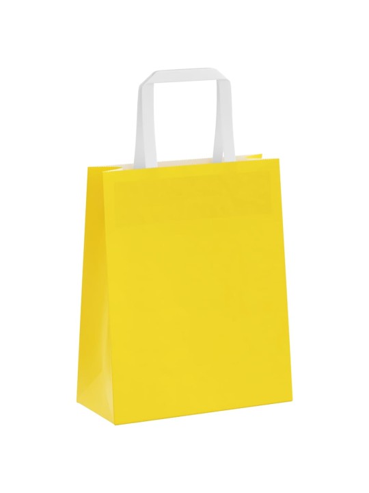 Paperikassit 250 kpl kahvoilla keltainen 18x8x22 cm