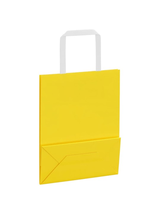 Paperikassit 250 kpl kahvoilla keltainen 18x8x22 cm