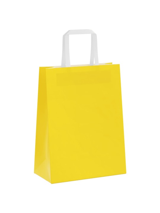 Paperikassit 250 kpl kahvoilla keltainen 21x11x28 cm