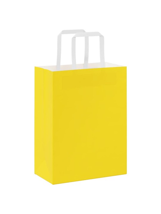 Paperikassit 250 kpl kahvoilla keltainen 21x11x28 cm