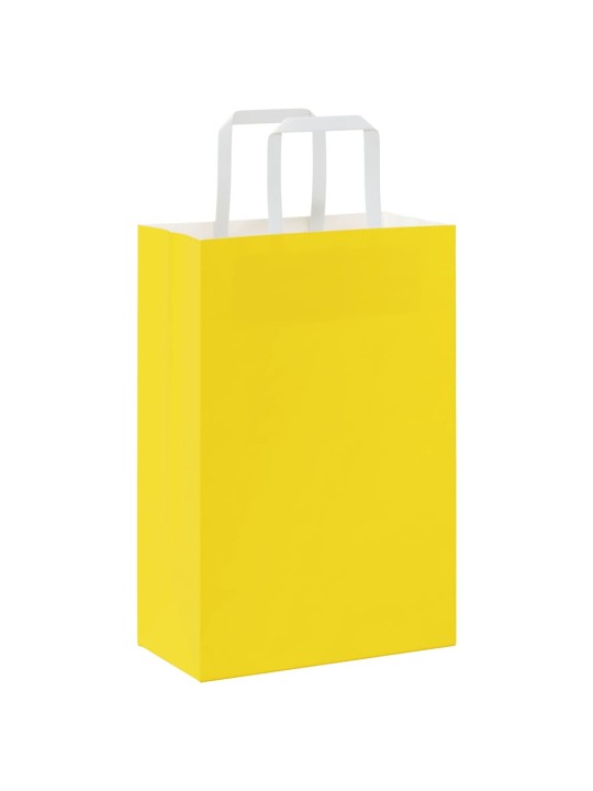 Paperikassit 250 kpl kahvoilla keltainen 21x11x31 cm