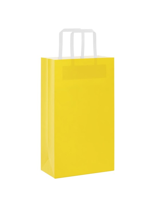 Paperikassit 250 kpl kahvoilla keltainen 21x11x36 cm