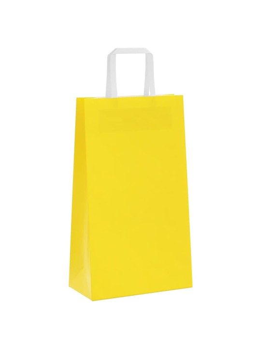 Paperikassit 250 kpl kahvoilla keltainen 21x11x36 cm