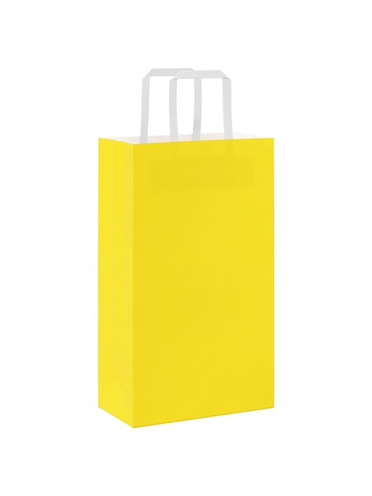 Paperikassit 250 kpl kahvoilla keltainen 21x11x36 cm