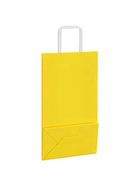 Paperikassit 250 kpl kahvoilla keltainen 21x11x36 cm