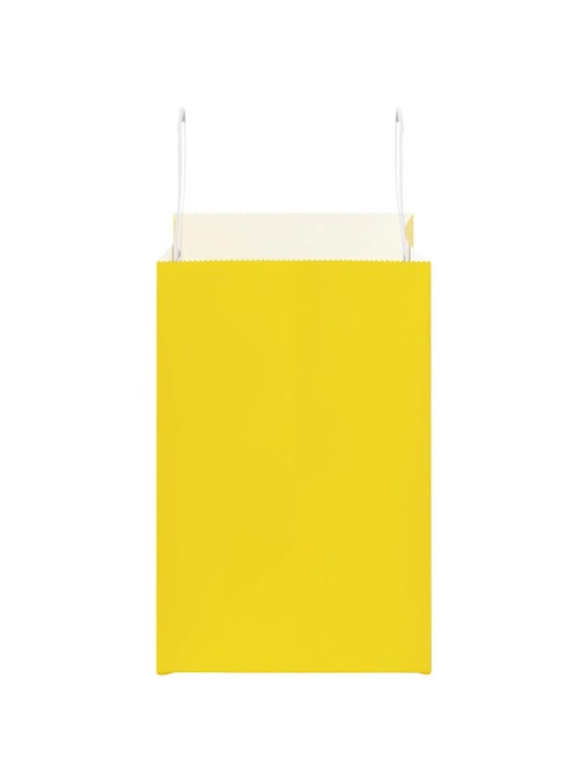 Paperikassit 250 kpl kahvoilla keltainen 26x17x25 cm