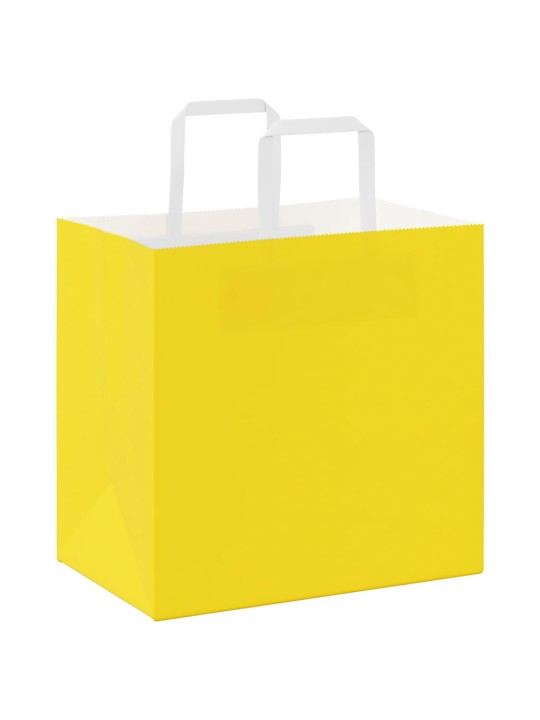 Paperikassit 250 kpl kahvoilla keltainen 26x17x25 cm
