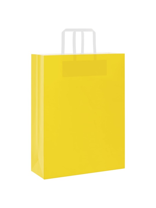 Paperikassit 250 kpl kahvoilla keltainen 32x12x42 cm