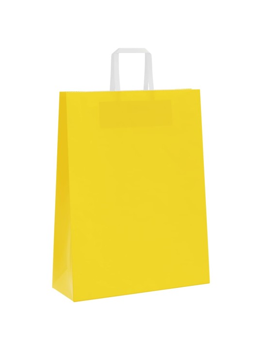 Paperikassit 250 kpl kahvoilla keltainen 32x12x42 cm