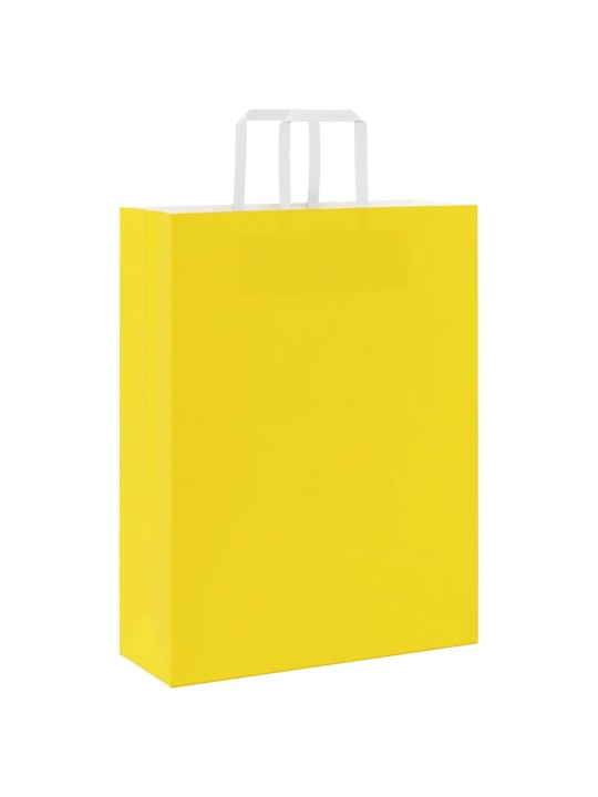 Paperikassit 250 kpl kahvoilla keltainen 32x12x42 cm