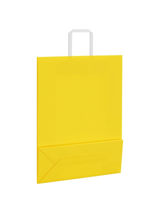Paperikassit 250 kpl kahvoilla keltainen 32x12x42 cm