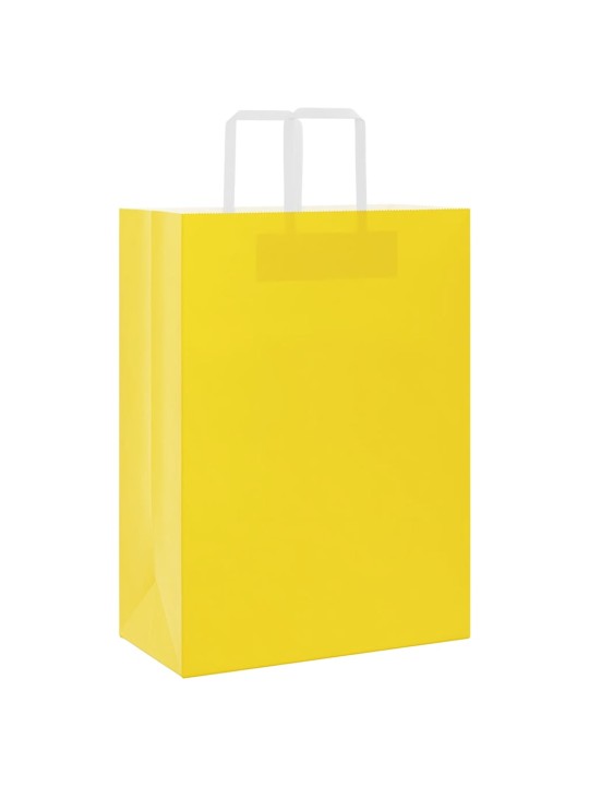 Paperikassit 250 kpl kahvoilla keltainen 32x17x44 cm