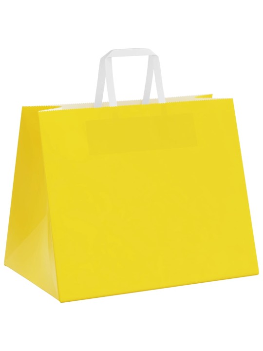 Paperikassit 250 kpl kahvoilla keltainen 32x22x24 cm
