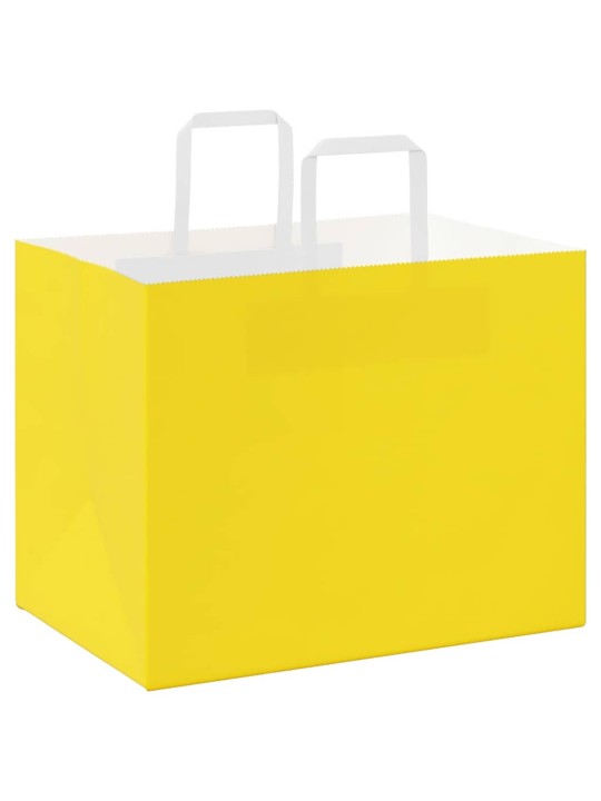 Paperikassit 250 kpl kahvoilla keltainen 32x22x24 cm