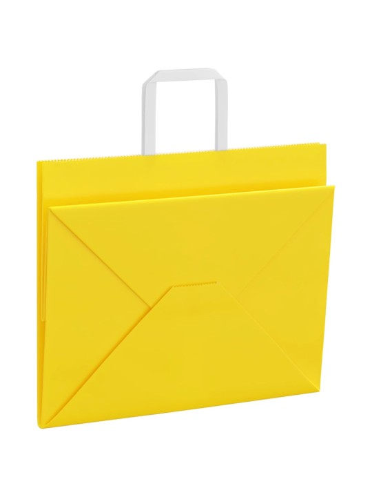 Paperikassit 250 kpl kahvoilla keltainen 32x22x24 cm