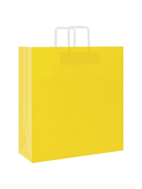 Paperikassit 250 kpl kahvoilla keltainen 45x17x48 cm
