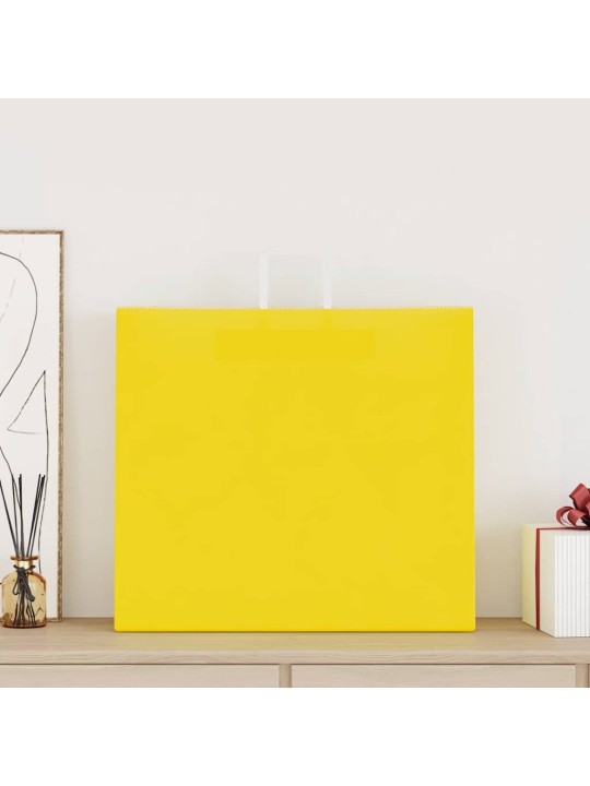 Paperikassit 250 kpl kahvoilla keltainen 54x15x49 cm
