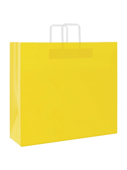 Paperikassit 250 kpl kahvoilla keltainen 54x15x49 cm