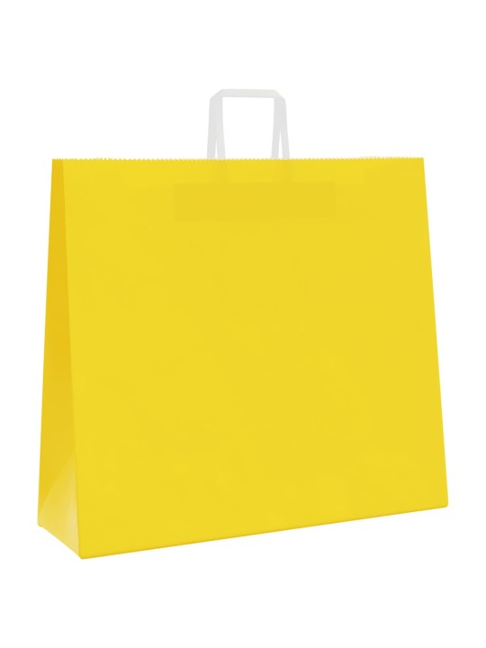 Paperikassit 250 kpl kahvoilla keltainen 54x15x49 cm