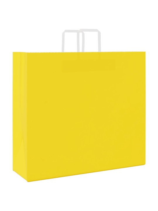 Paperikassit 250 kpl kahvoilla keltainen 54x15x49 cm