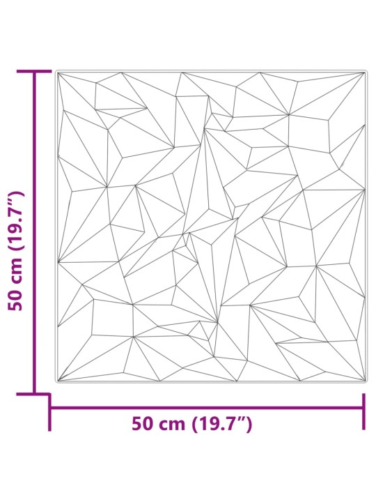 Seinäpaneelit 12 kpl harmaa 50x50 cm XPS 3 m² ametisti