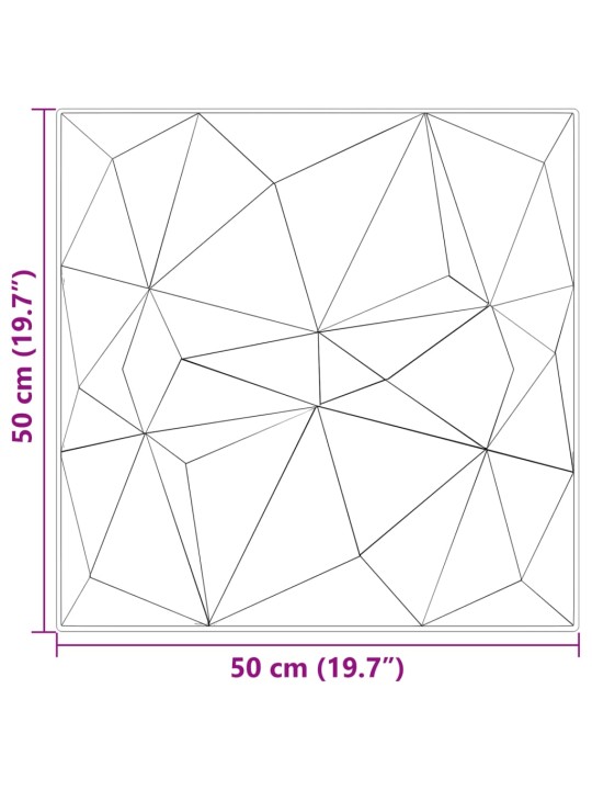 Seinäpaneelit 12 kpl betoni 50x50 cm XPS 3 m² timantti