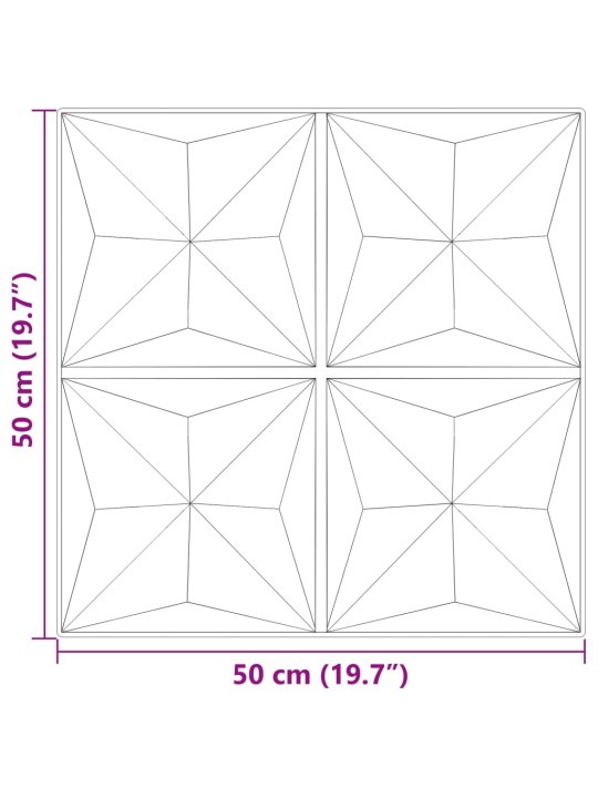 Seinäpaneelit 12 kpl betoni 50x50 cm XPS 3 m² origami