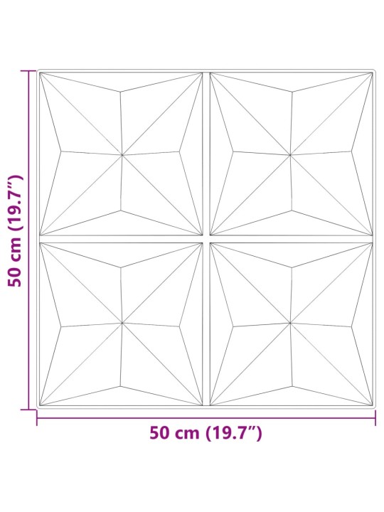 Seinäpaneelit 24 kpl vihreä 50x50 cm XPS 6 m² origami