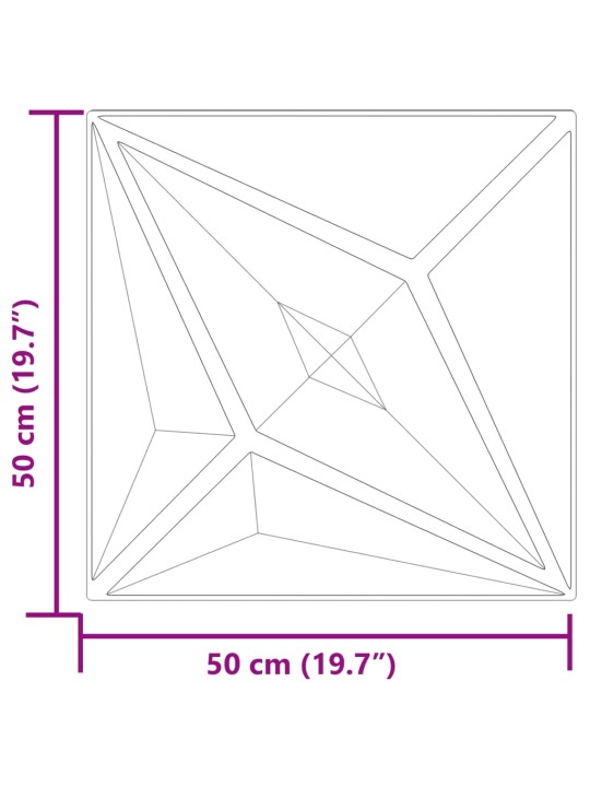 Seinäpaneelit 48 kpl harmaa 50x50 cm XPS 12 m² tähti