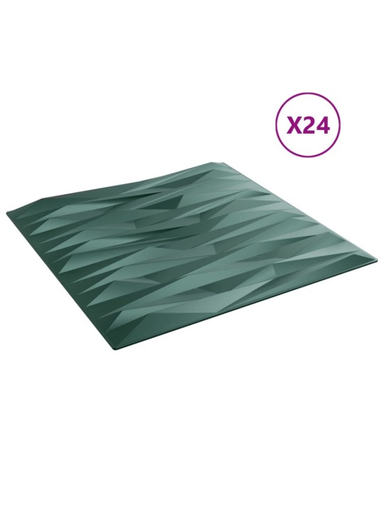 Seinäpaneelit 24 kpl vihreä 50x50 cm XPS 6 m² kivi