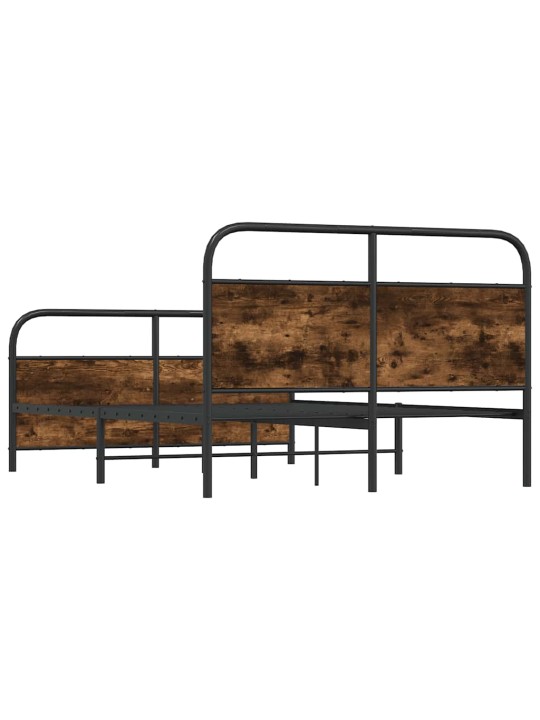 Metallinen sängynrunko ilman patjaa savutammi 140x190 cm